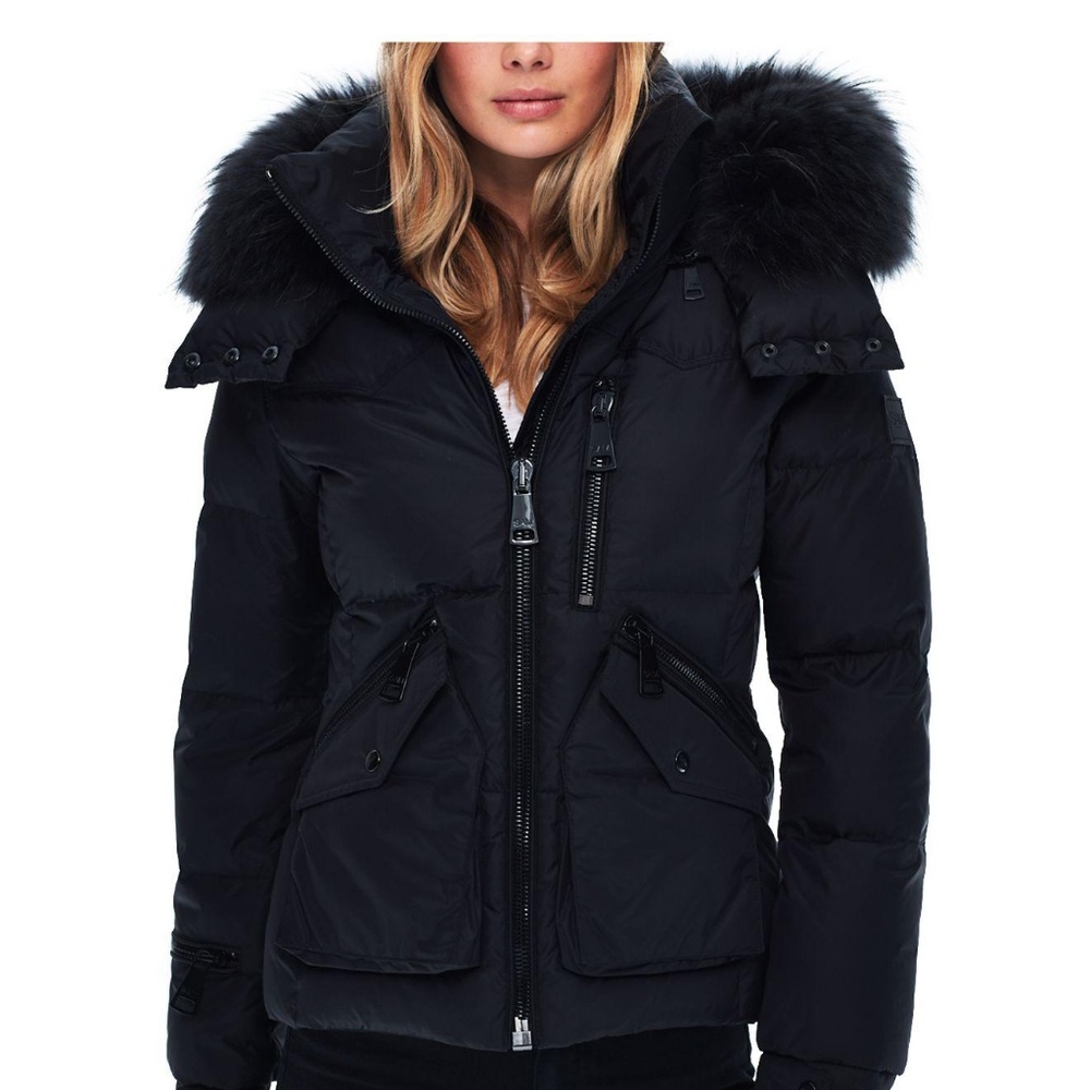 SAM Performance Cruiser Raccoon Fur Trimmed Down Coat Jacket NEW Sz M